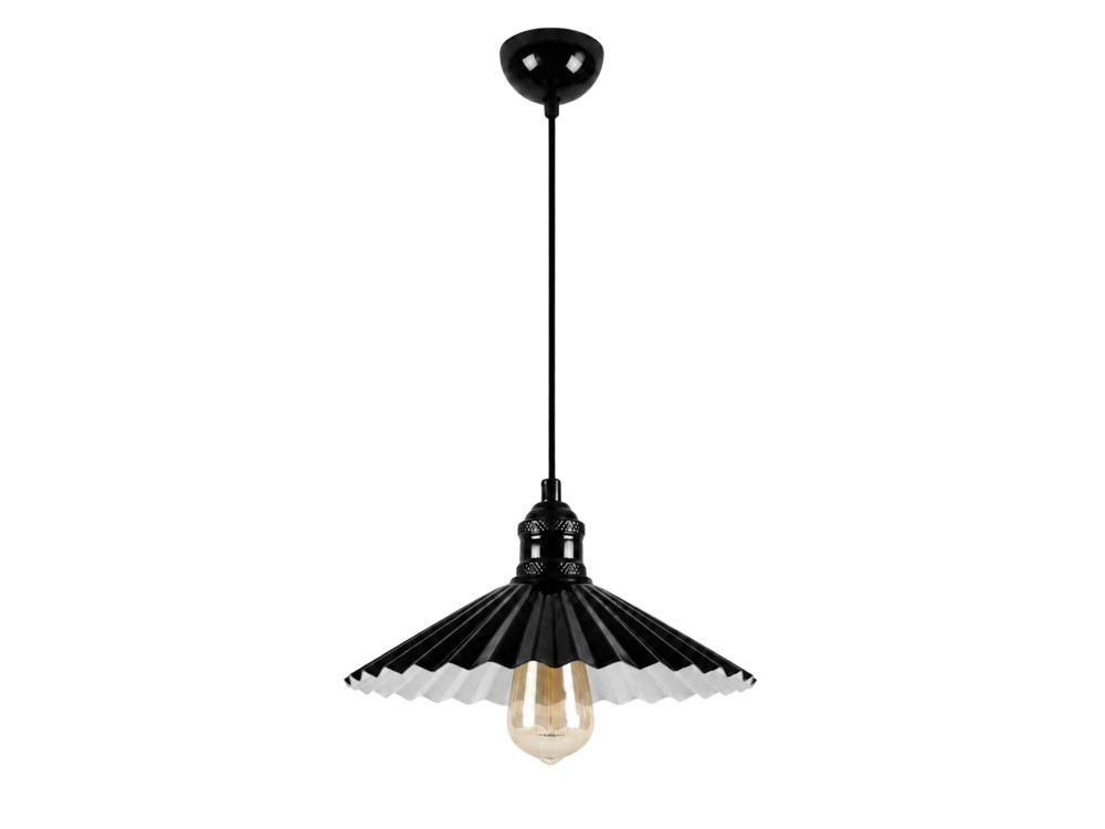"Plise" Metal Pendant Light - 32 x 32 cm - Black