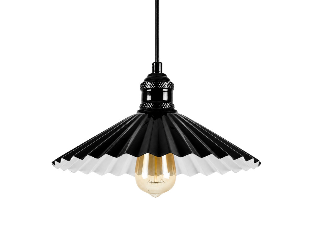 "Plise" Metal Pendant Light - 32 x 32 cm - Black