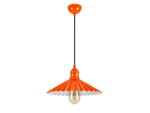 "Plise" Metal Pendant Light - 32 x 32 cm - Orange