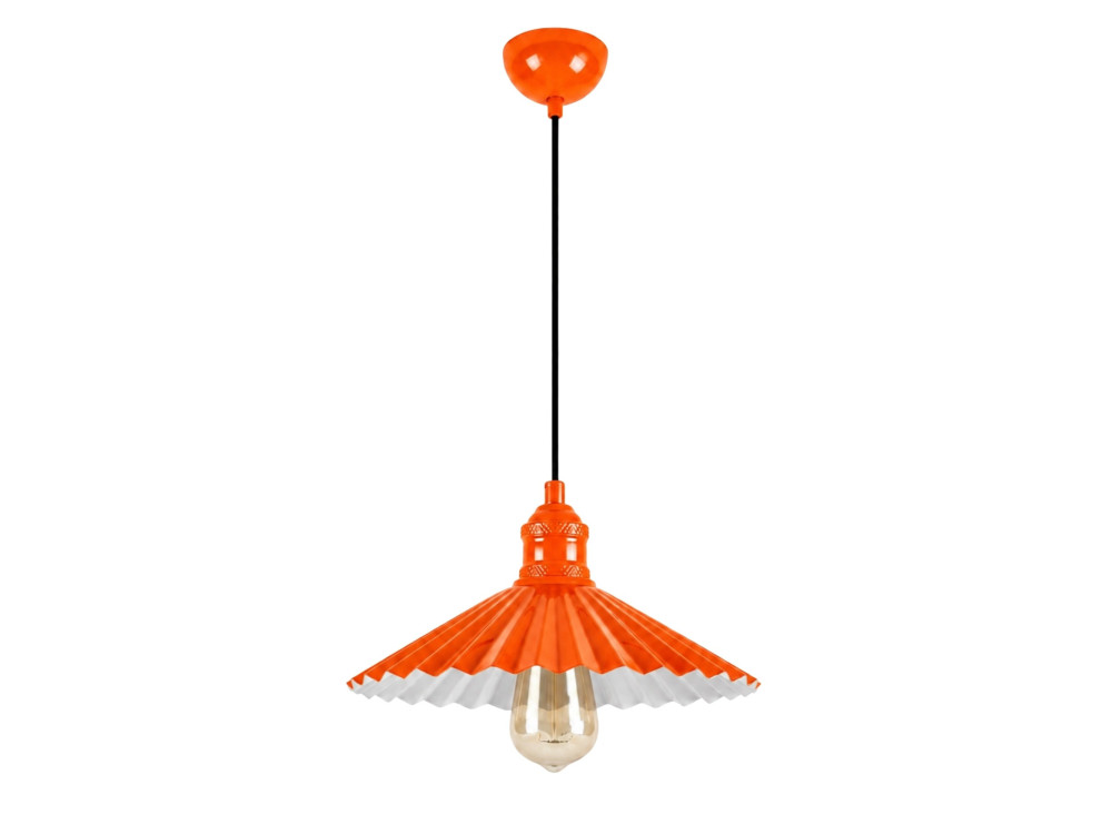 "Plise" Metal Pendant Light - 32 x 32 cm - Orange