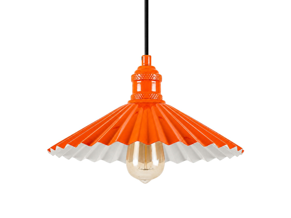 "Plise" Metal Pendant Light - 32 x 32 cm - Orange