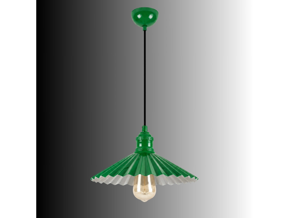"Plise" Metal Pendant Light - 32 x 32 cm - Light Green