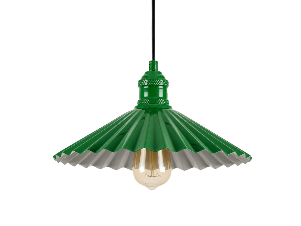 "Plise" Metal Pendant Light - 32 x 32 cm - Light Green