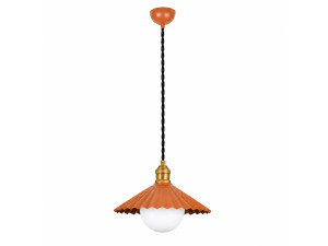 "Plise" Metal Pendant Light - 32 x 32 cm - Orange
