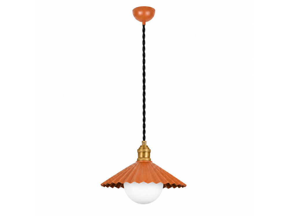 "Plise" Metal Pendant Light - 32 x 32 cm - Orange