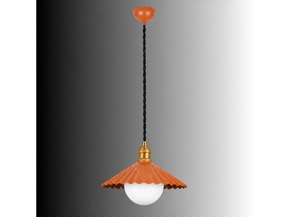 "Plise" Metal Pendant Light - 32 x 32 cm - Orange