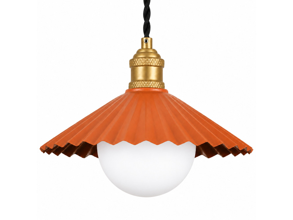 "Plise" Metal Pendant Light - 32 x 32 cm - Orange
