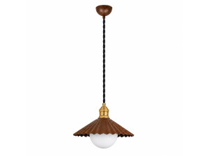 "Plise" Metal Pendant Light - 32 x 32 cm - Dark Brown