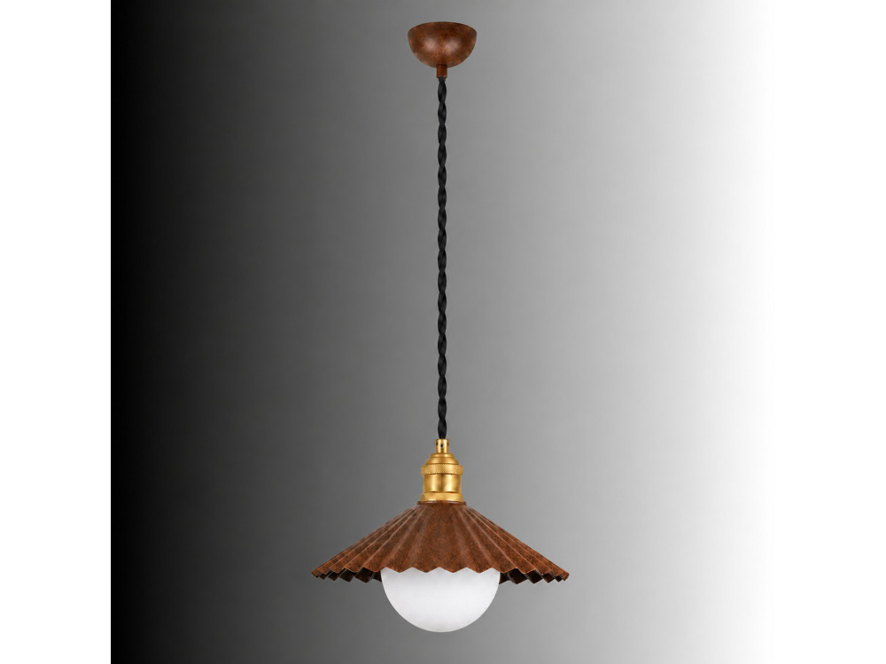 "Plise" Metal Pendant Light - 32 x 32 cm - Dark Brown