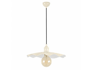 "Ondula" Metal Pendant Light - 34 x 34 cm - Beige