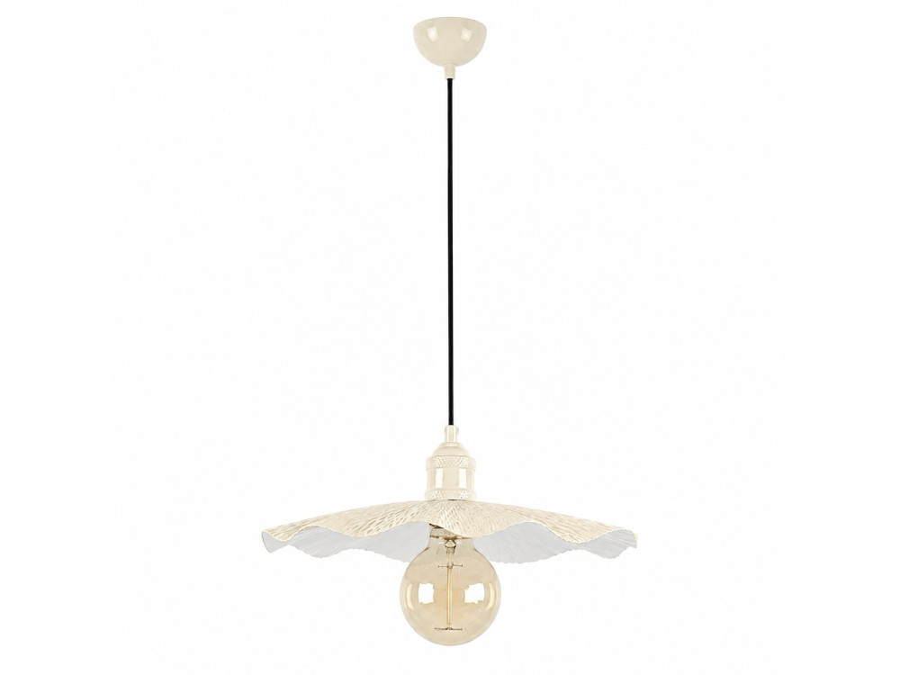 "Ondula" Metal Pendant Light - 34 x 34 cm - Beige