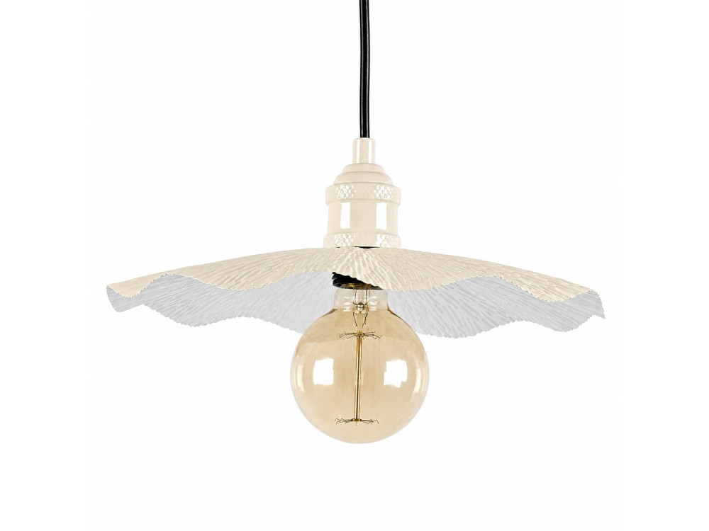 "Ondula" Metal Pendant Light - 34 x 34 cm - Beige