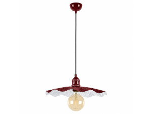 "Ondula" Metal Pendant Light - 34 x 34 cm - Bordeaux
