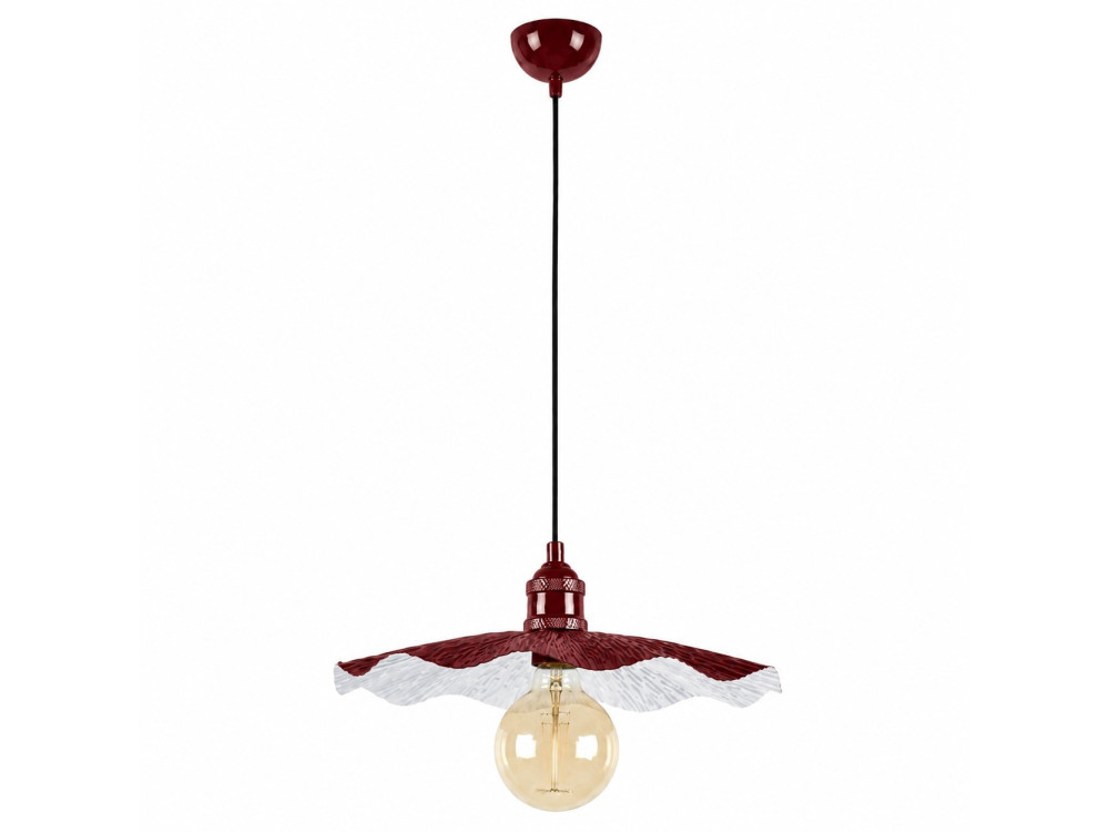 "Ondula" Metal Pendant Light - 34 x 34 cm - Bordeaux
