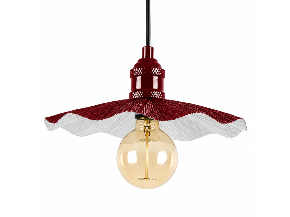 "Ondula" Metal Pendant Light - 34 x 34 cm - Bordeaux