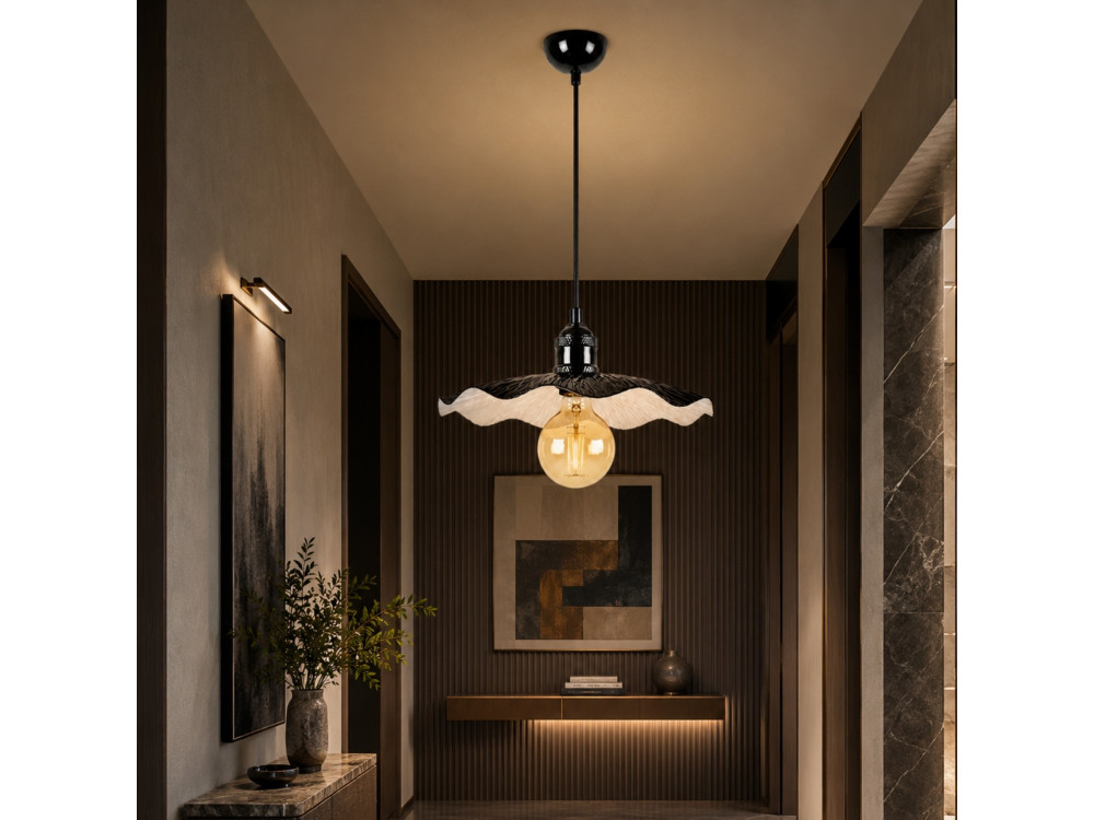 "Ondula" Metal Pendant Light - 34 x 34 cm - Black