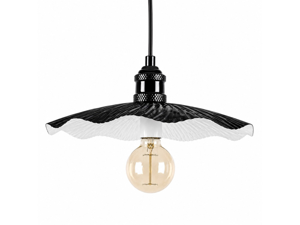 "Ondula" Metal Pendant Light - 34 x 34 cm - Black