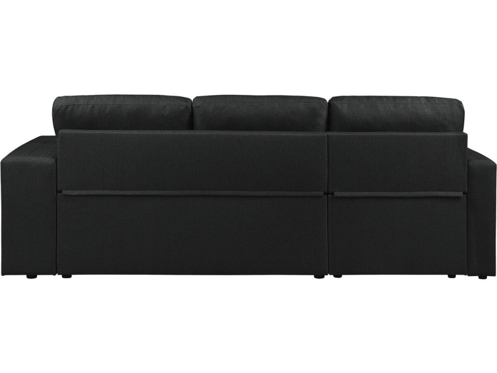 Axel" bubble fabric corner convertible/reversible sofa - 3 seater - Black