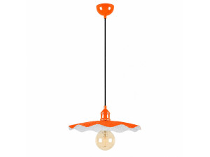 "Ondula" Metal Pendant Light - 34 x 34 cm - Orange