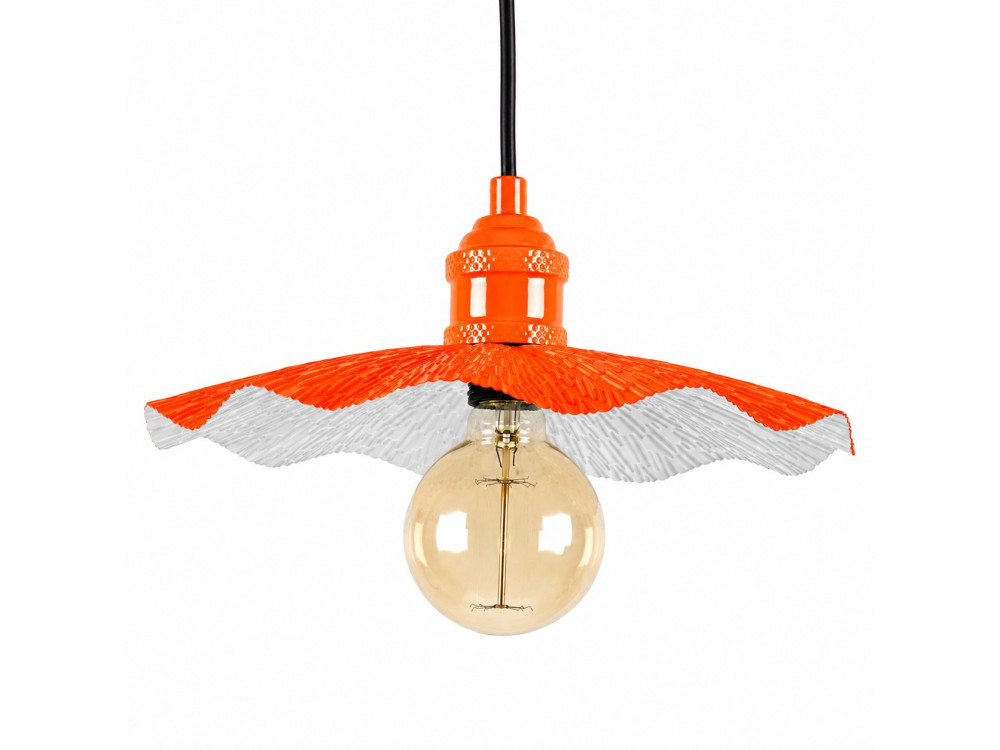 "Ondula" Metal Pendant Light - 34 x 34 cm - Orange