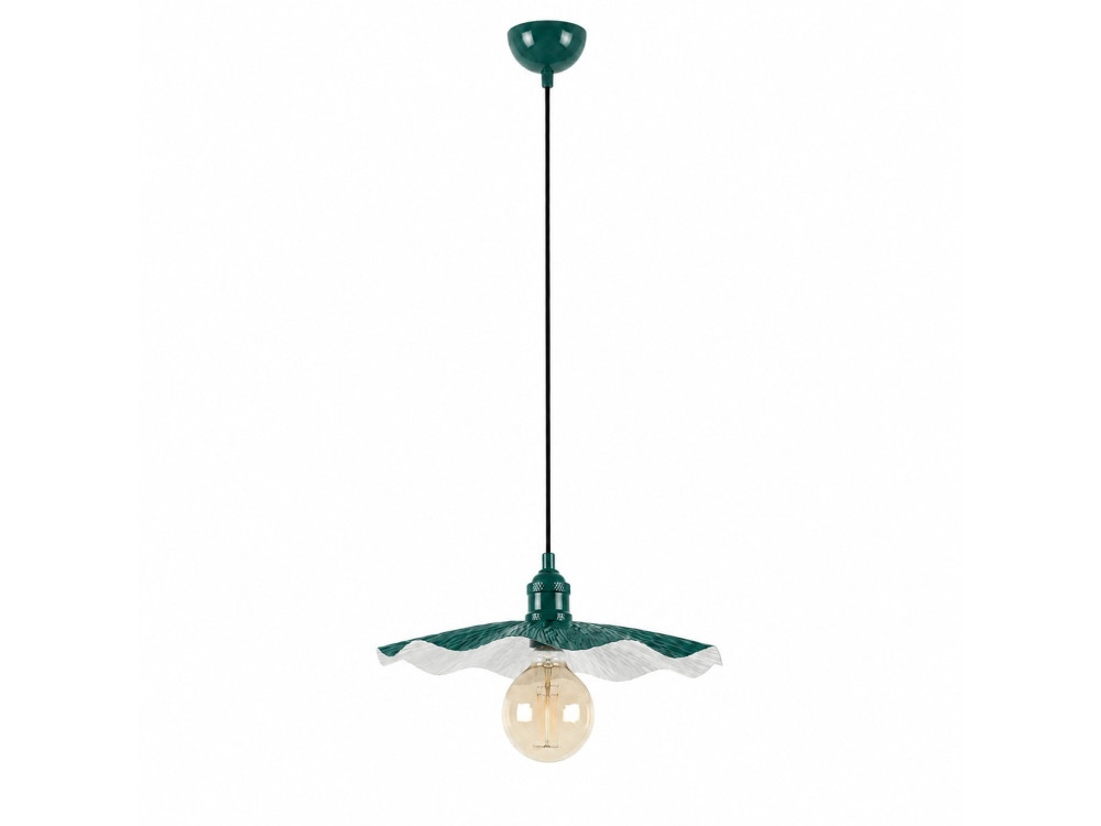 "Ondula" Metal Pendant Light - 34 x 34 cm - Dark Green