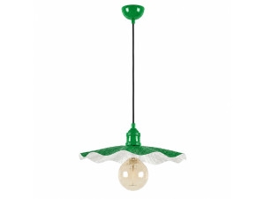 "Ondula" Metal Pendant Light - 34 x 34 cm - Light Green