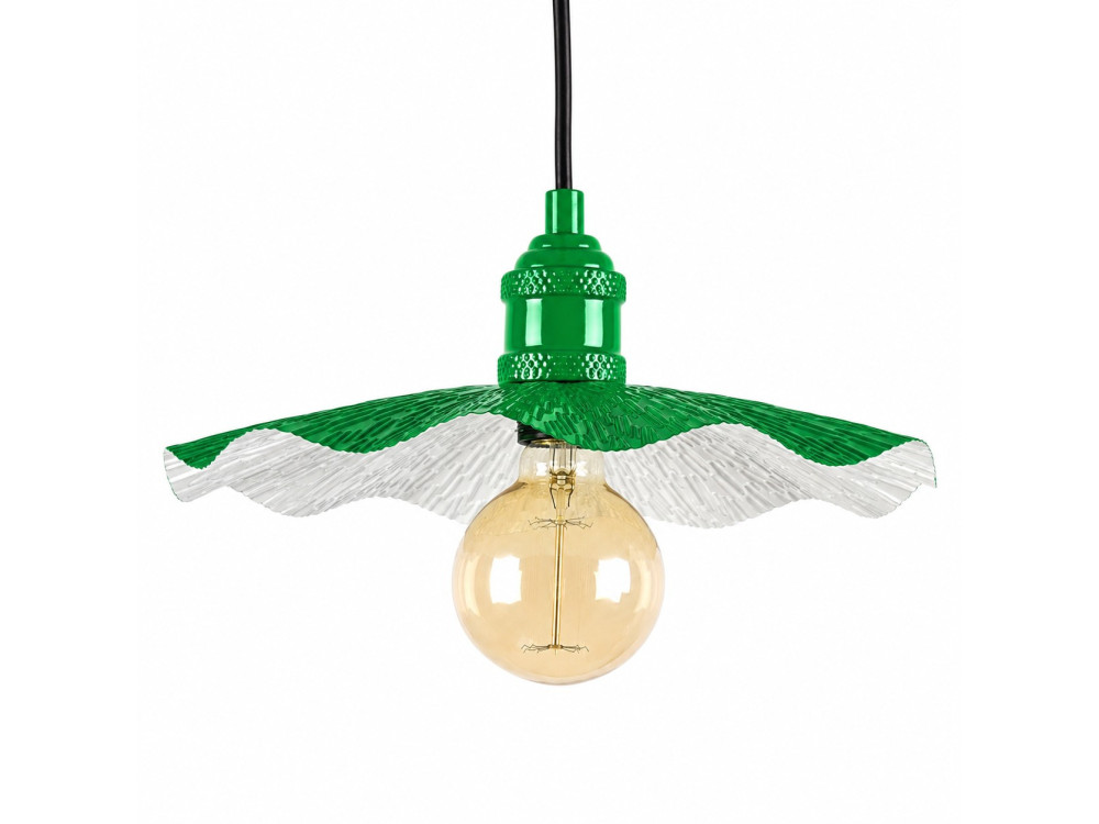 "Ondula" Metal Pendant Light - 34 x 34 cm - Light Green