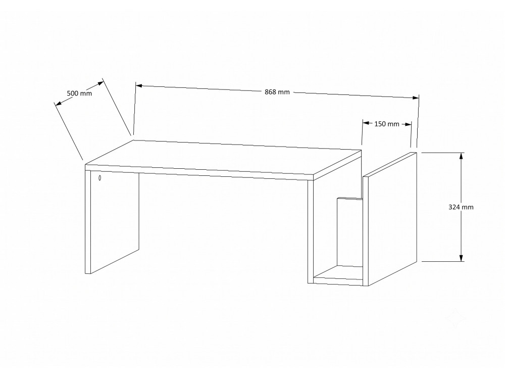 "Memo" Wooden Coffee Table - 86.8 x 32.4 x 50 cm - Venezia Walnut