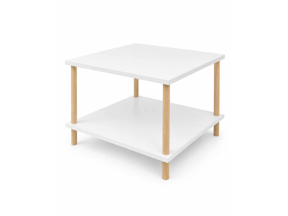 "Peka-0049" Wooden Coffee Table - 60 x 42.5 x 60 cm - White