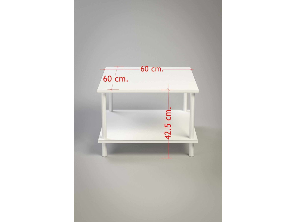 "Peka-0049" Wooden Coffee Table - 60 x 42.5 x 60 cm - Sapphire Oak