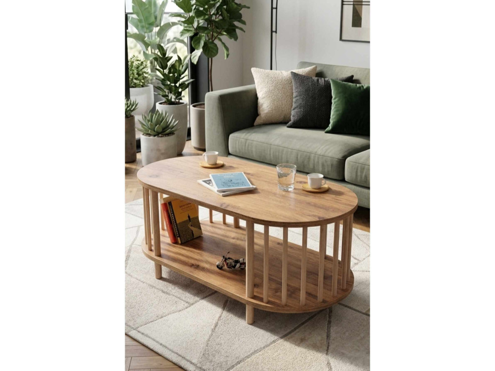 "Peka-0111" Wooden Coffee Table - 90 x 43 x 45 cm - Pine