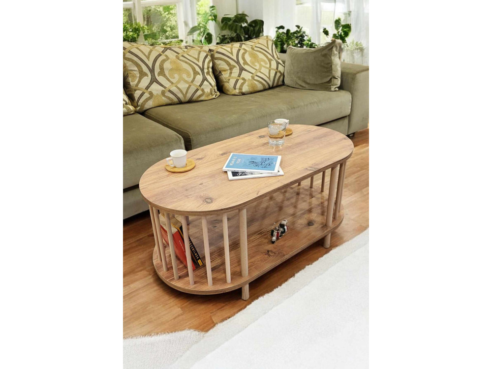 "Peka-0111" Wooden Coffee Table - 90 x 43 x 45 cm - Pine