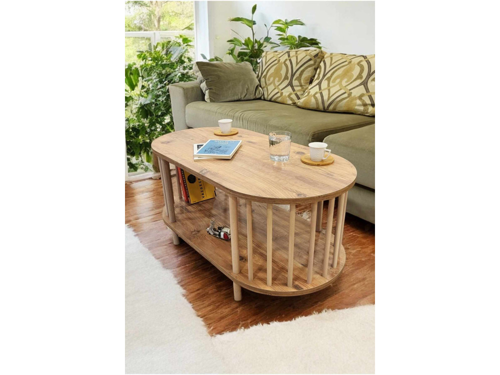 "Peka-0111" Wooden Coffee Table - 90 x 43 x 45 cm - Pine