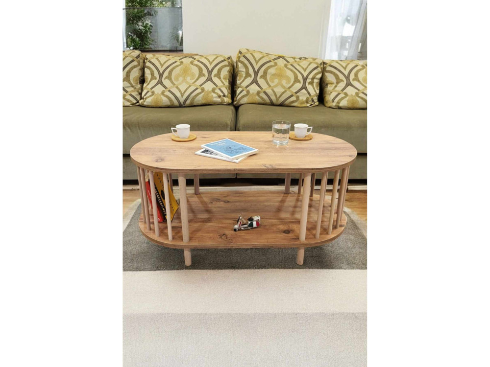 "Peka-0111" Wooden Coffee Table - 90 x 43 x 45 cm - Pine