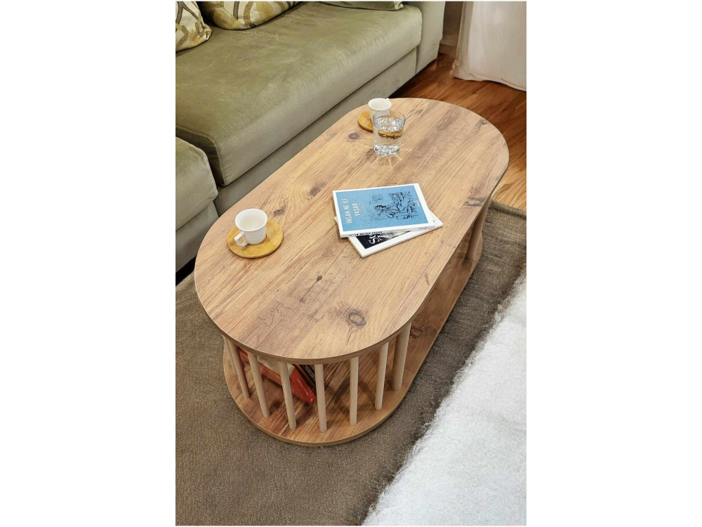 "Peka-0111" Wooden Coffee Table - 90 x 43 x 45 cm - Pine