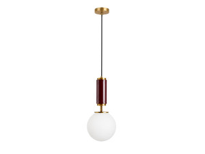 "Moira" Metal Pendant Light - 15 x 15 x 120 cm - Red