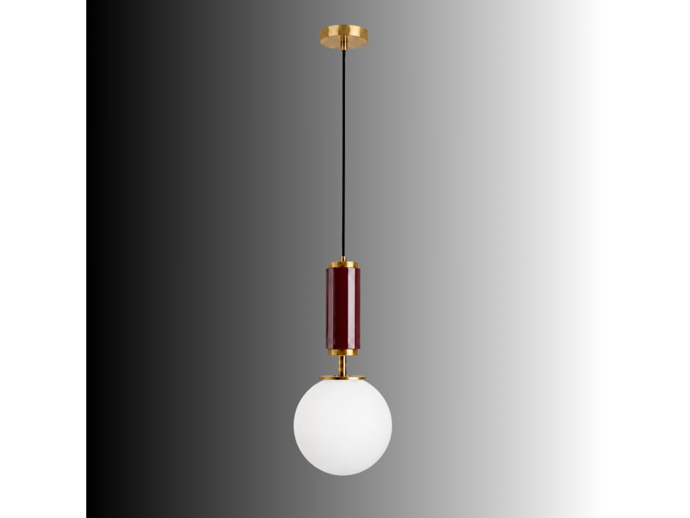 "Moira" Metal Pendant Light - 15 x 15 x 120 cm - Red