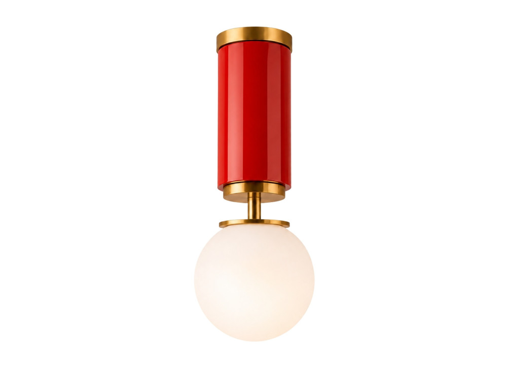 "Moira" Metal Ceiling Light - 15 x 15 x 38 cm - Red