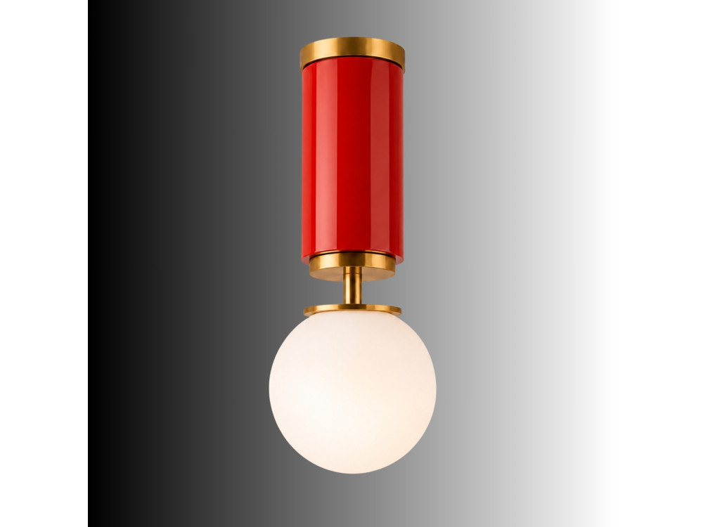 "Moira" Metal Ceiling Light - 15 x 15 x 38 cm - Red