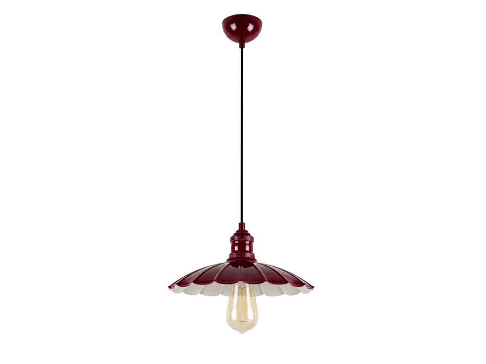 "Volan" Metal Pendant Light - 25 x 25 cm - Bordeaux