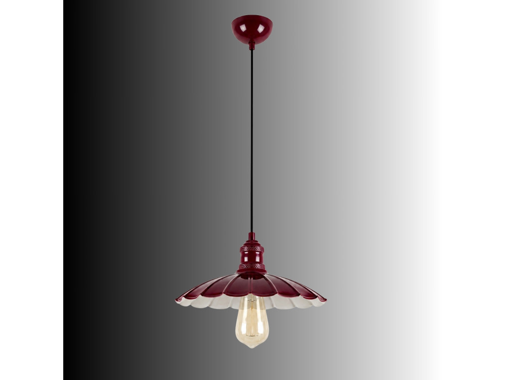 "Volan" Metal Pendant Light - 25 x 25 cm - Bordeaux