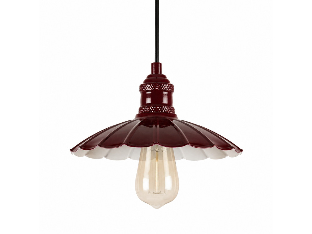 "Volan" Metal Pendant Light - 25 x 25 cm - Bordeaux
