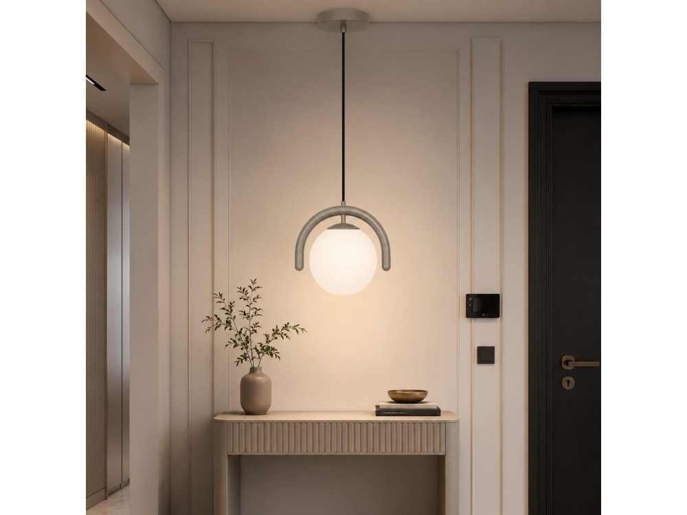 "GEDIK-20441" Metal Pendant Light - 20 x 20 cm - Gray