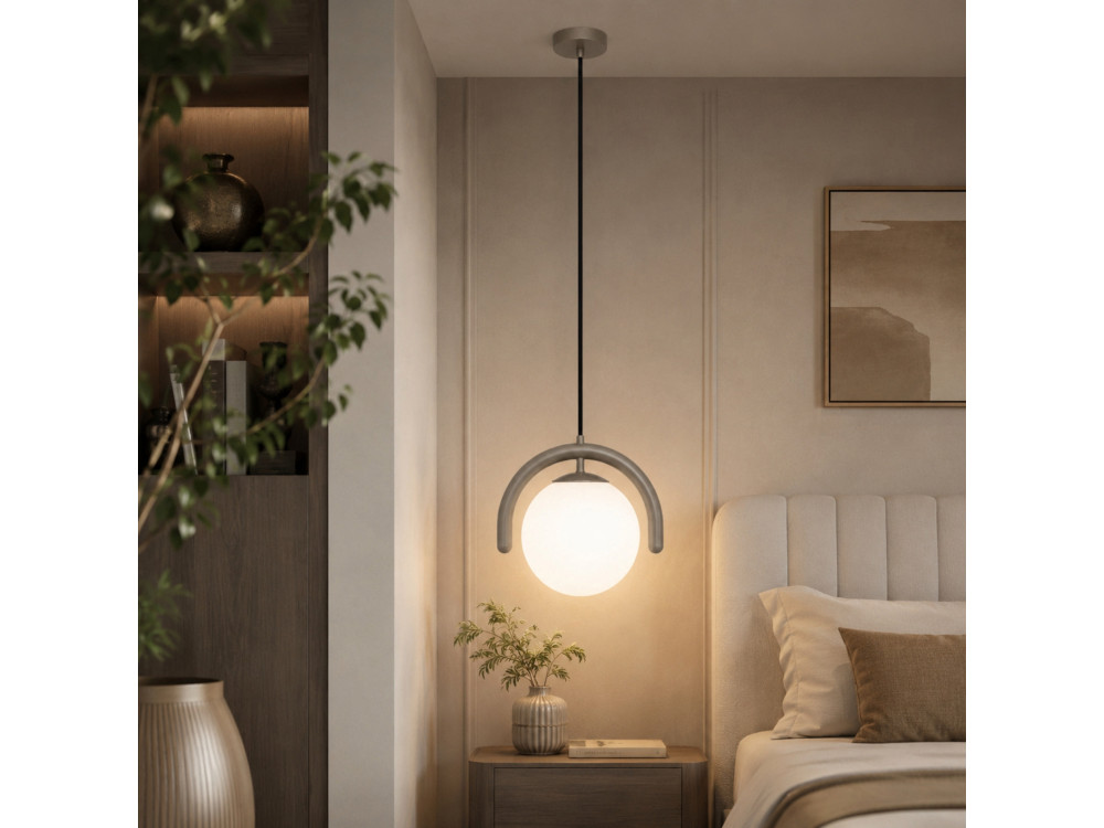 "GEDIK-20441" Metal Pendant Light - 20 x 20 cm - Gray