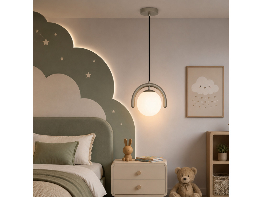 "GEDIK-20441" Metal Pendant Light - 20 x 20 cm - Gray