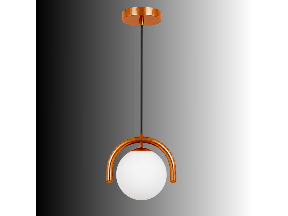 "GEDIK-20441" Metal Pendant Light - 20 x 20 cm - Brown / Orange