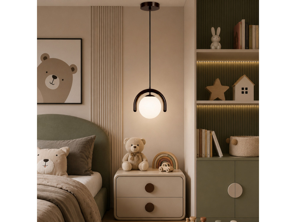 "GEDIK-20441" Metal Pendant Light - 20 x 20 cm - Brown