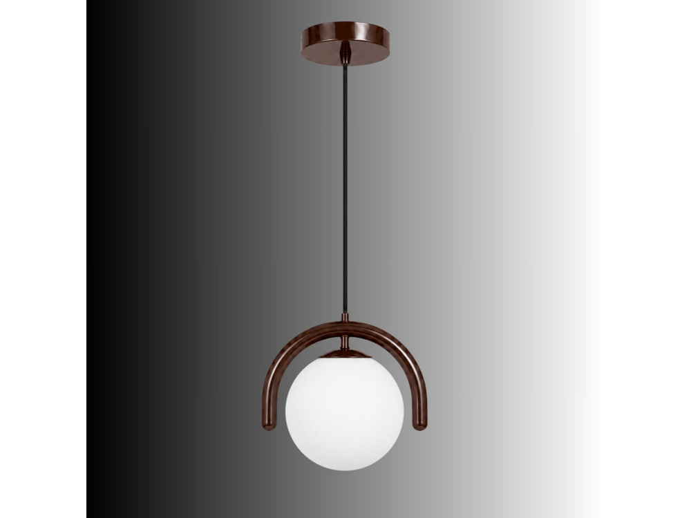 "GEDIK-20441" Metal Pendant Light - 20 x 20 cm - Brown