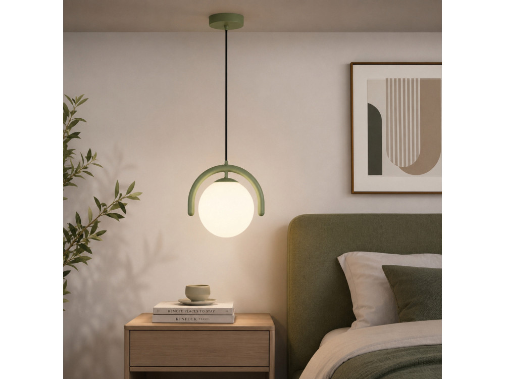 "GEDIK-20441" Metal Pendant Light - 20 x 20 cm - Mint Green
