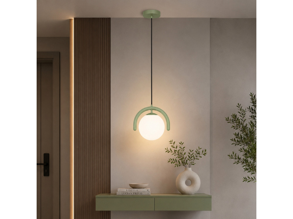 "GEDIK-20441" Metal Pendant Light - 20 x 20 cm - Mint Green